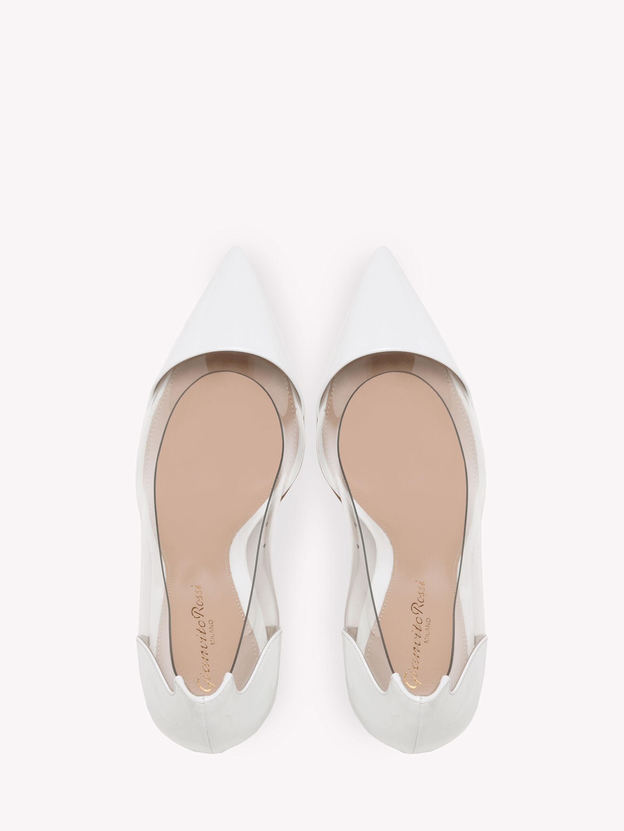 Gianvito rossi white plexi pumps clearance