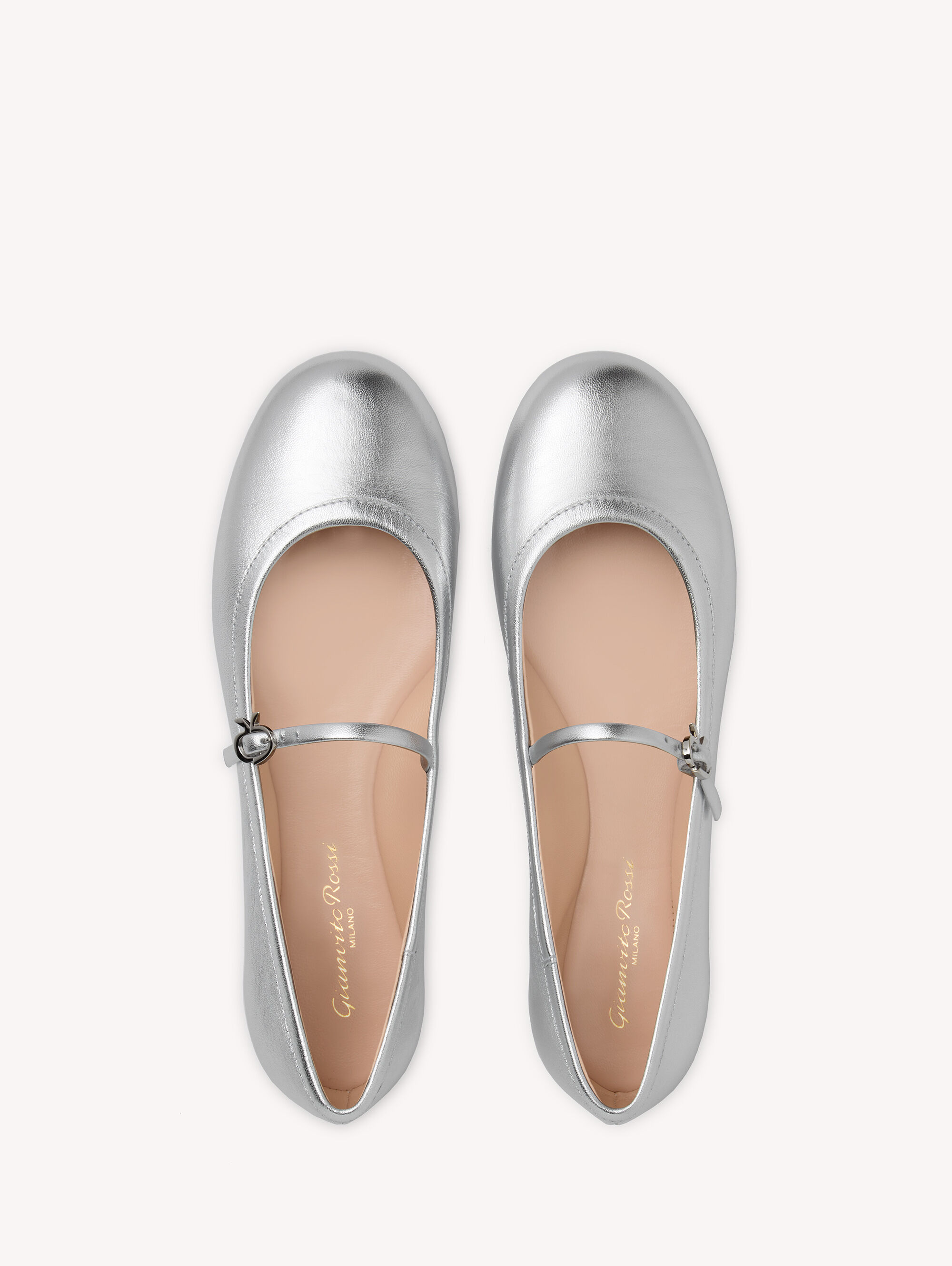 【Gianvito Rossi】CARLA メタリックレザー バレエシューズ Sales CARLA | Gianvito Rossi