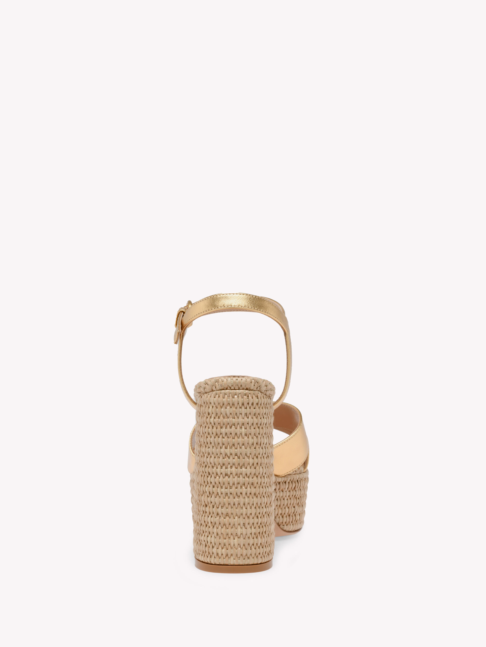 サンダル・ミュール Gianvito Rossi Bebe sandals Gianvito Rossi - Bebe White Leather & Raffia Platform Sandal