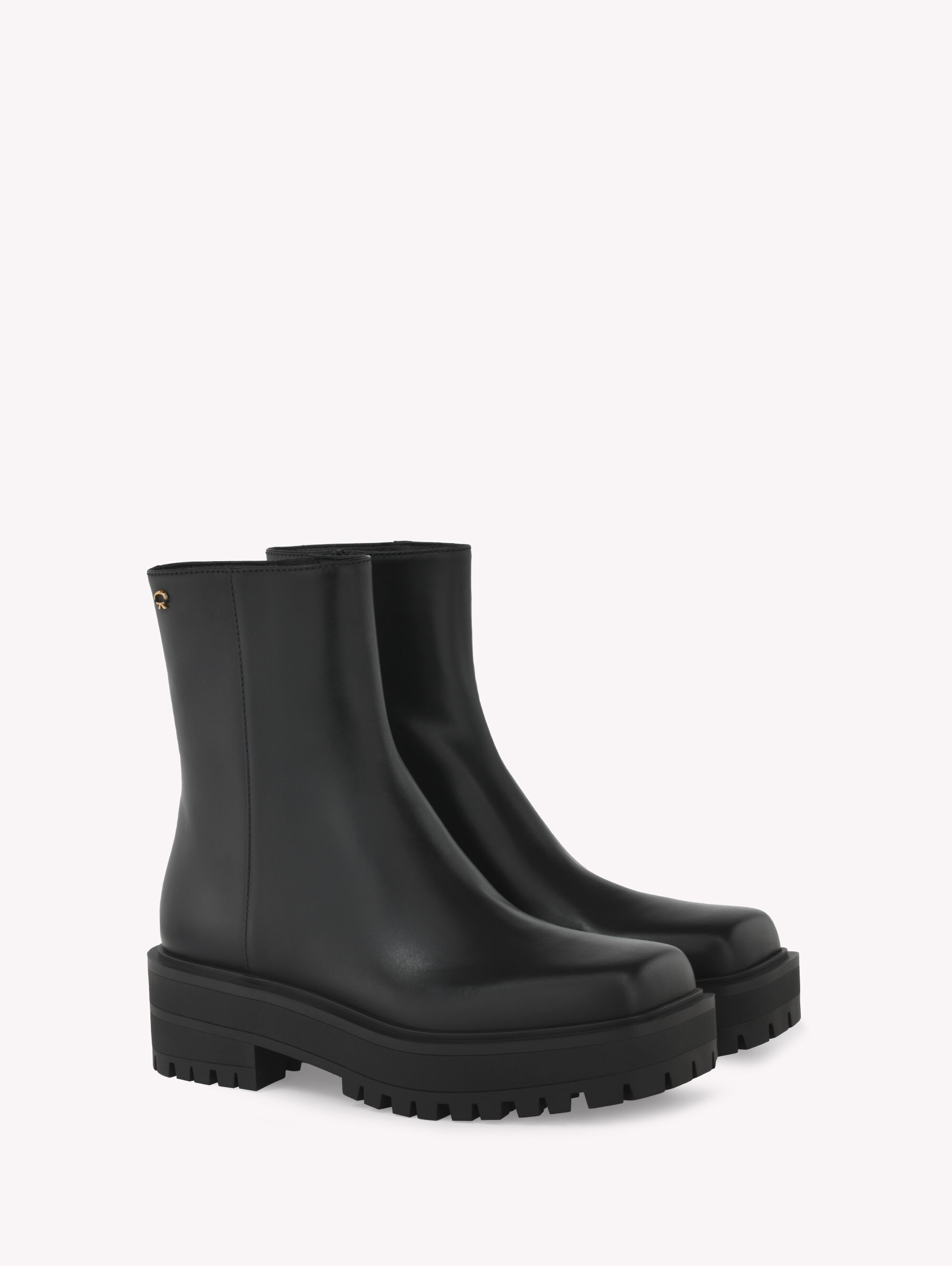 Flat track sole ankle boots sales
