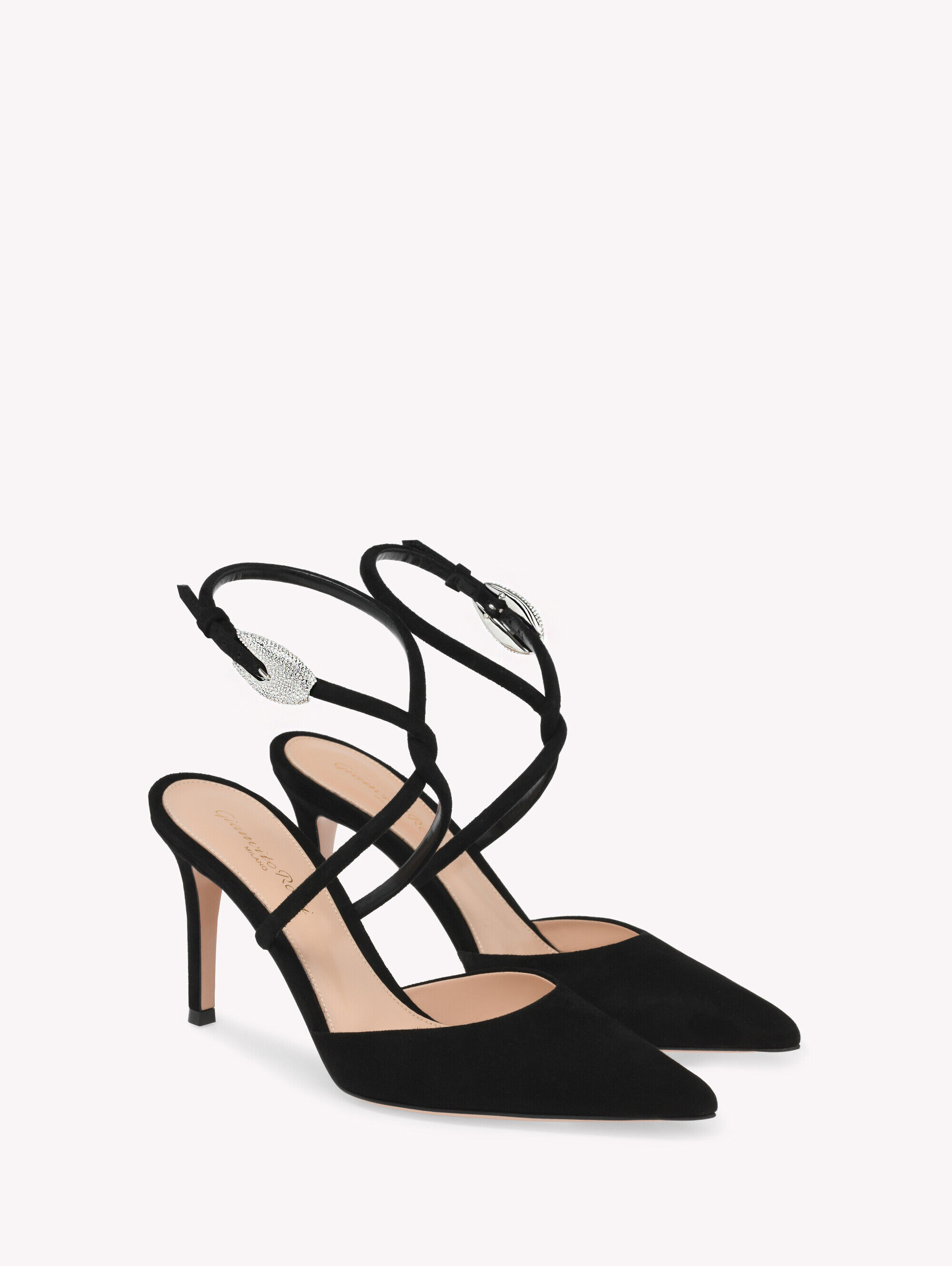 Slingback MAMBA CRYSTAL SLING BLACK | Gianvito Rossi