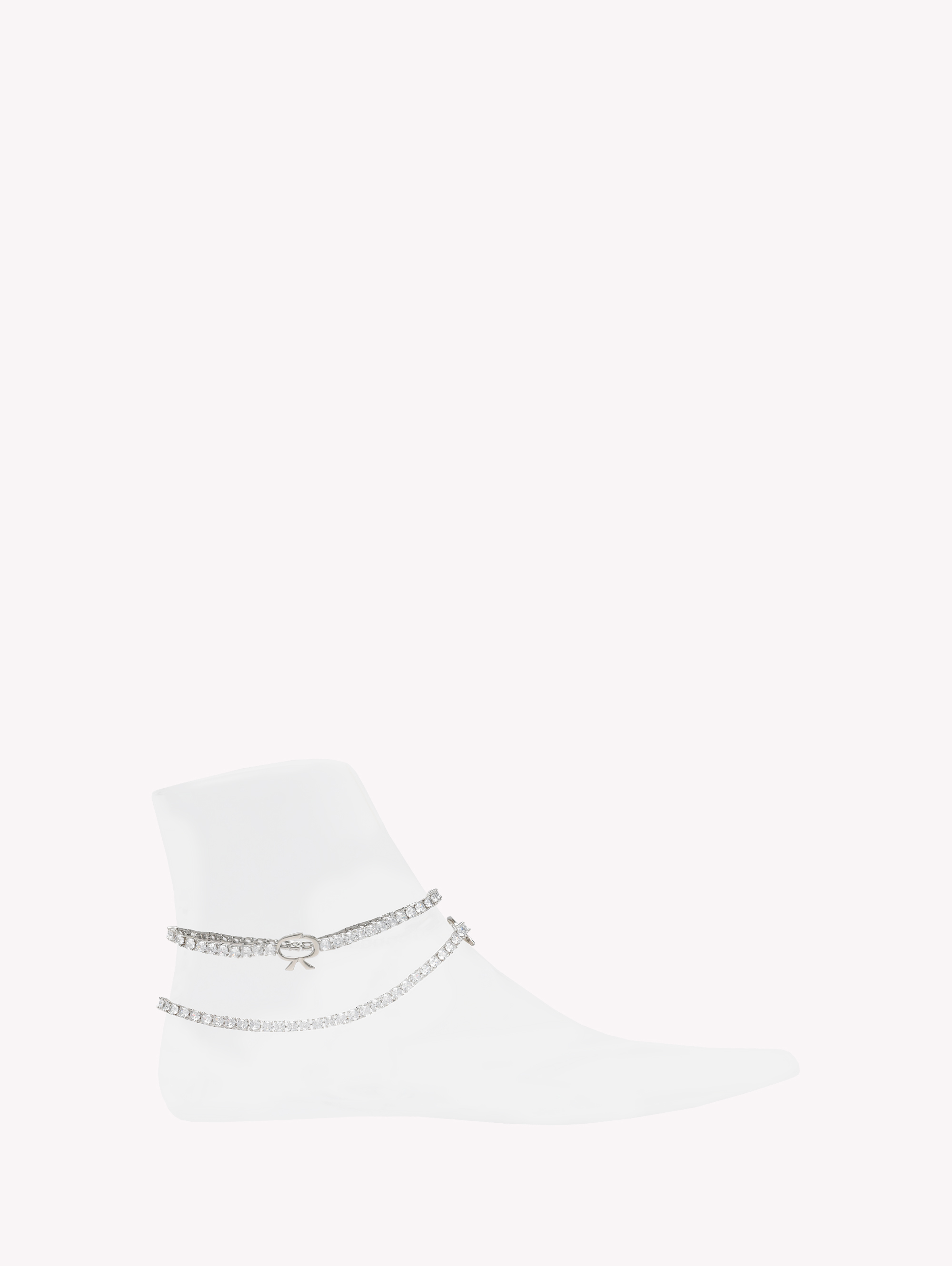 Shop Gianvito Rossi Ribbon Anklet In Silver