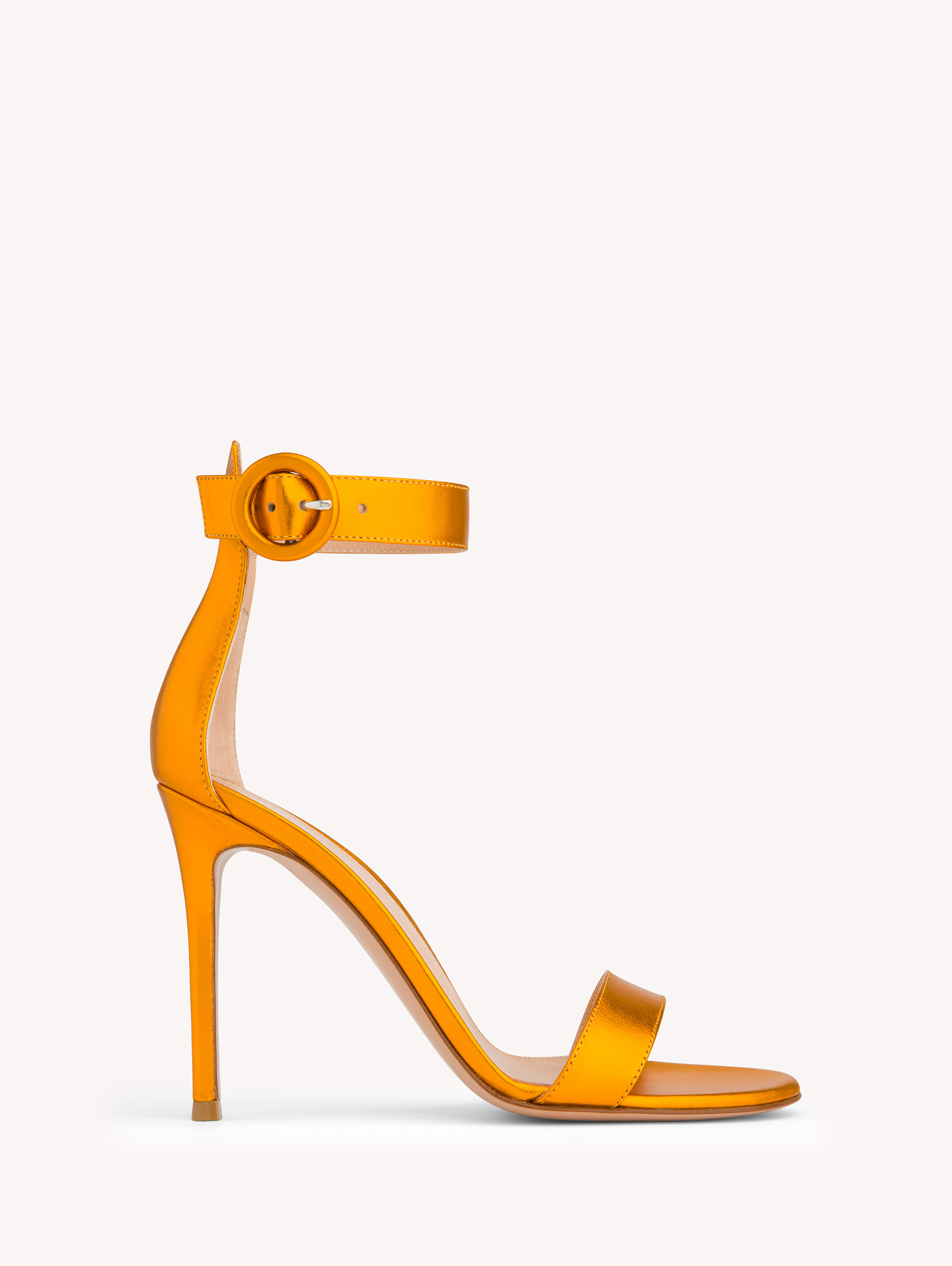 Gianvito Rossi Portofino 105mm Leather Sandals In Orange