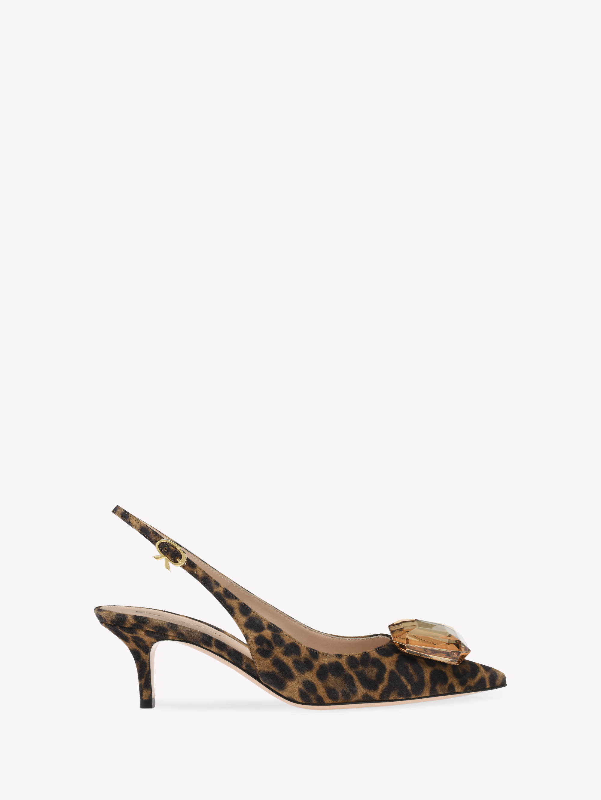 Shop Gianvito Rossi Jaipur Sling 55 In Leopard Print