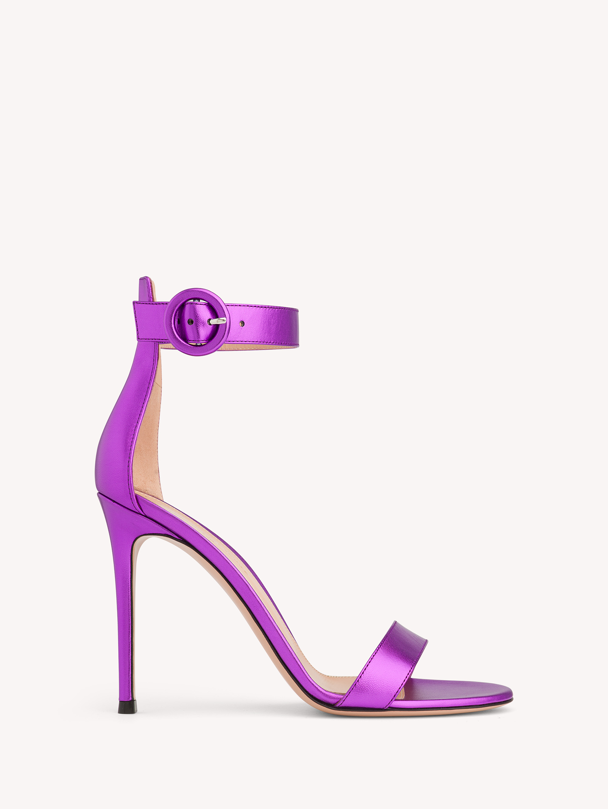 Gianvito Rossi Portofino 105 Metallic Leather Sandals In Animal Print