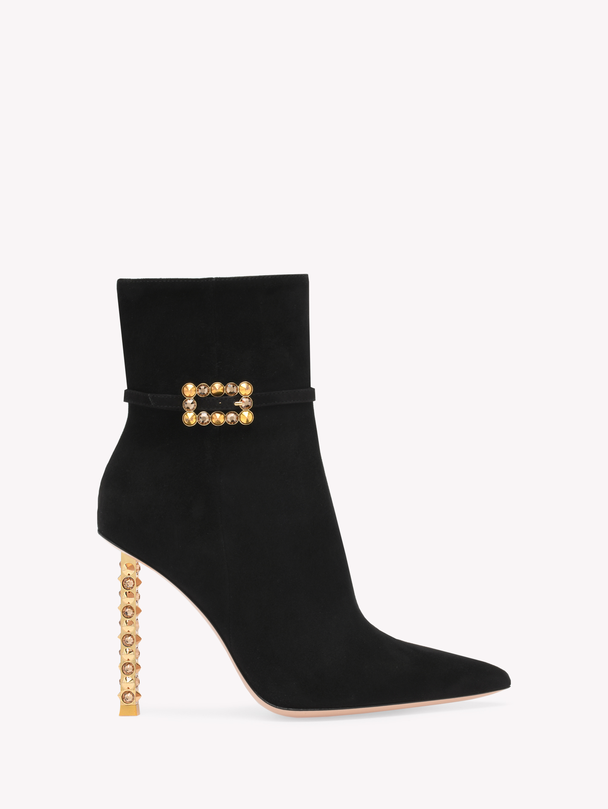 Shop Gianvito Rossi Wonder Bootie In Black Suede