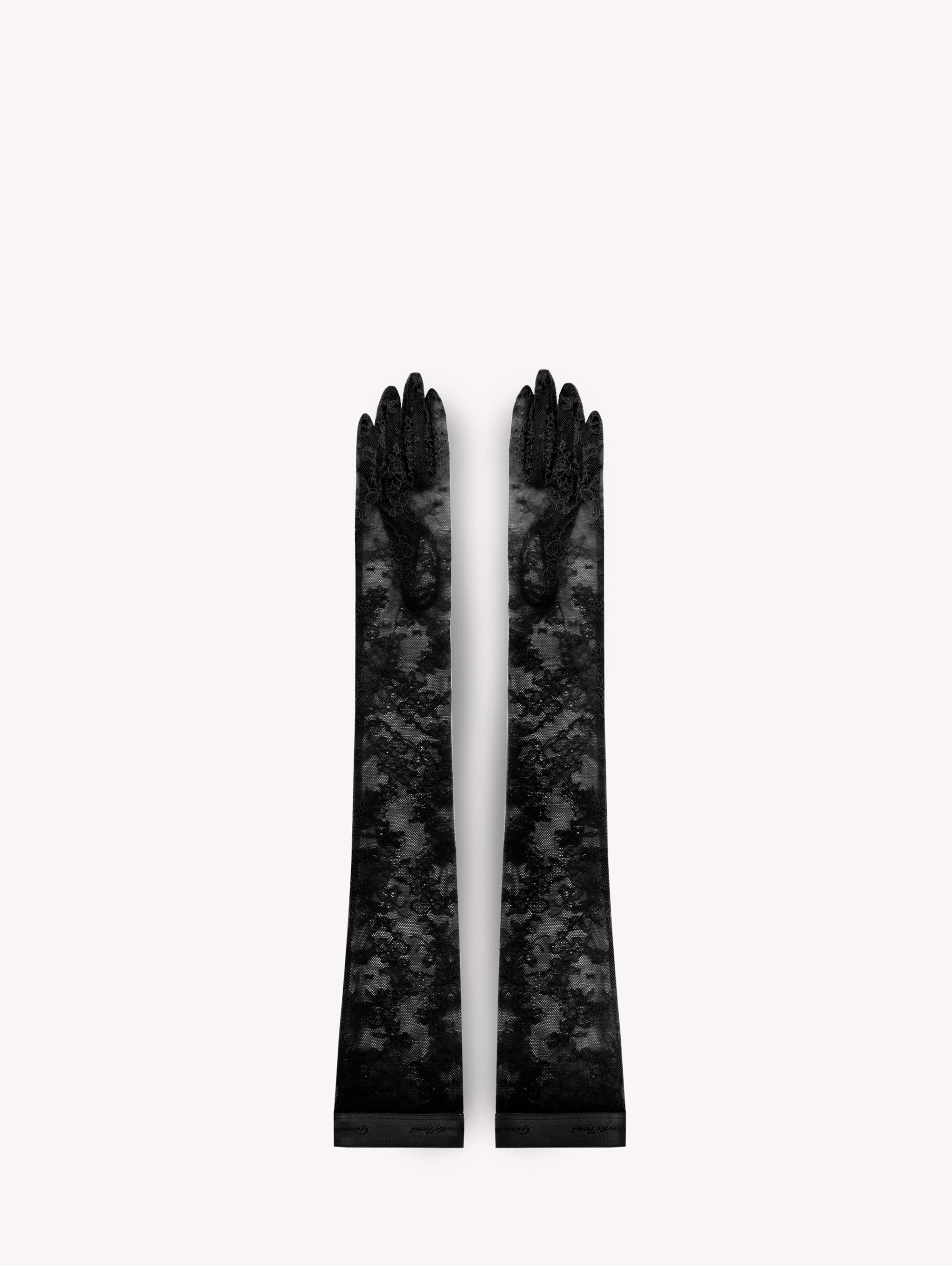 Gianvito Rossi Lace Gloves In Black