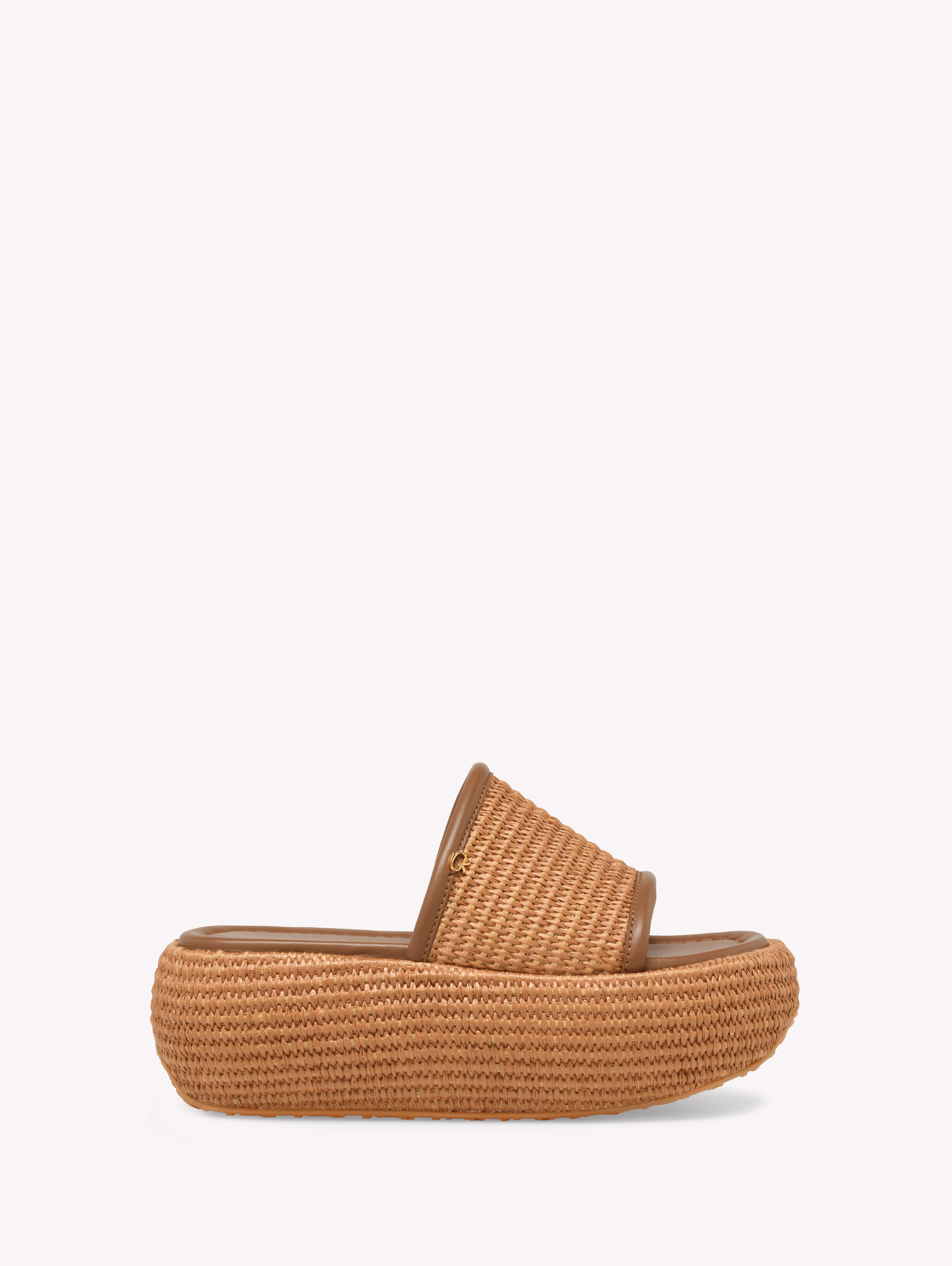 Gianvito Rossi Marbella Woven Raffia Platform Sandals In Brown