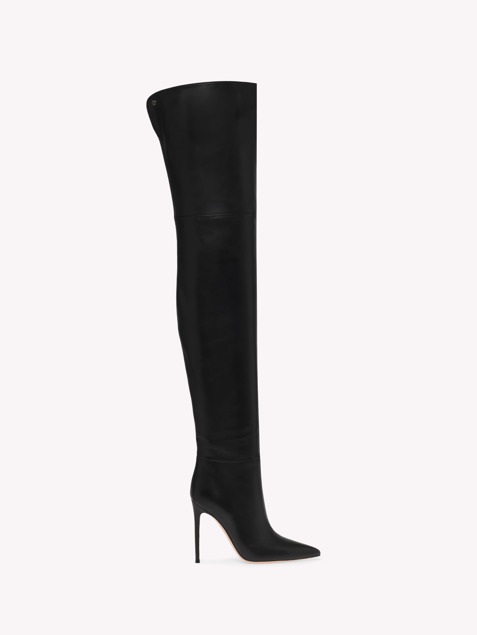Shop Gianvito Rossi Joy Cuissard In Black Leather