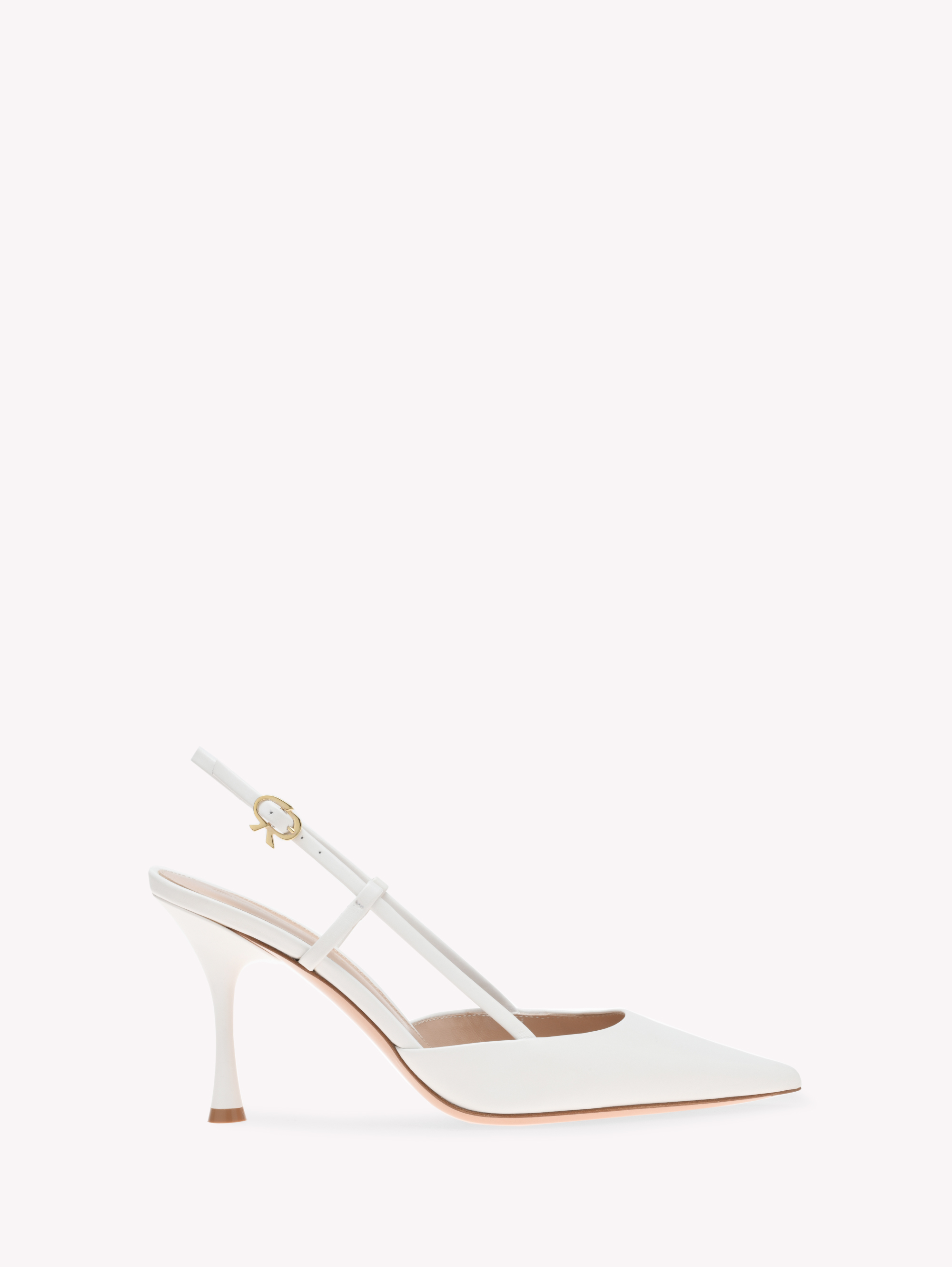 Gianvito Rossi Ascent Shoes With Exposed Heels In White Leather