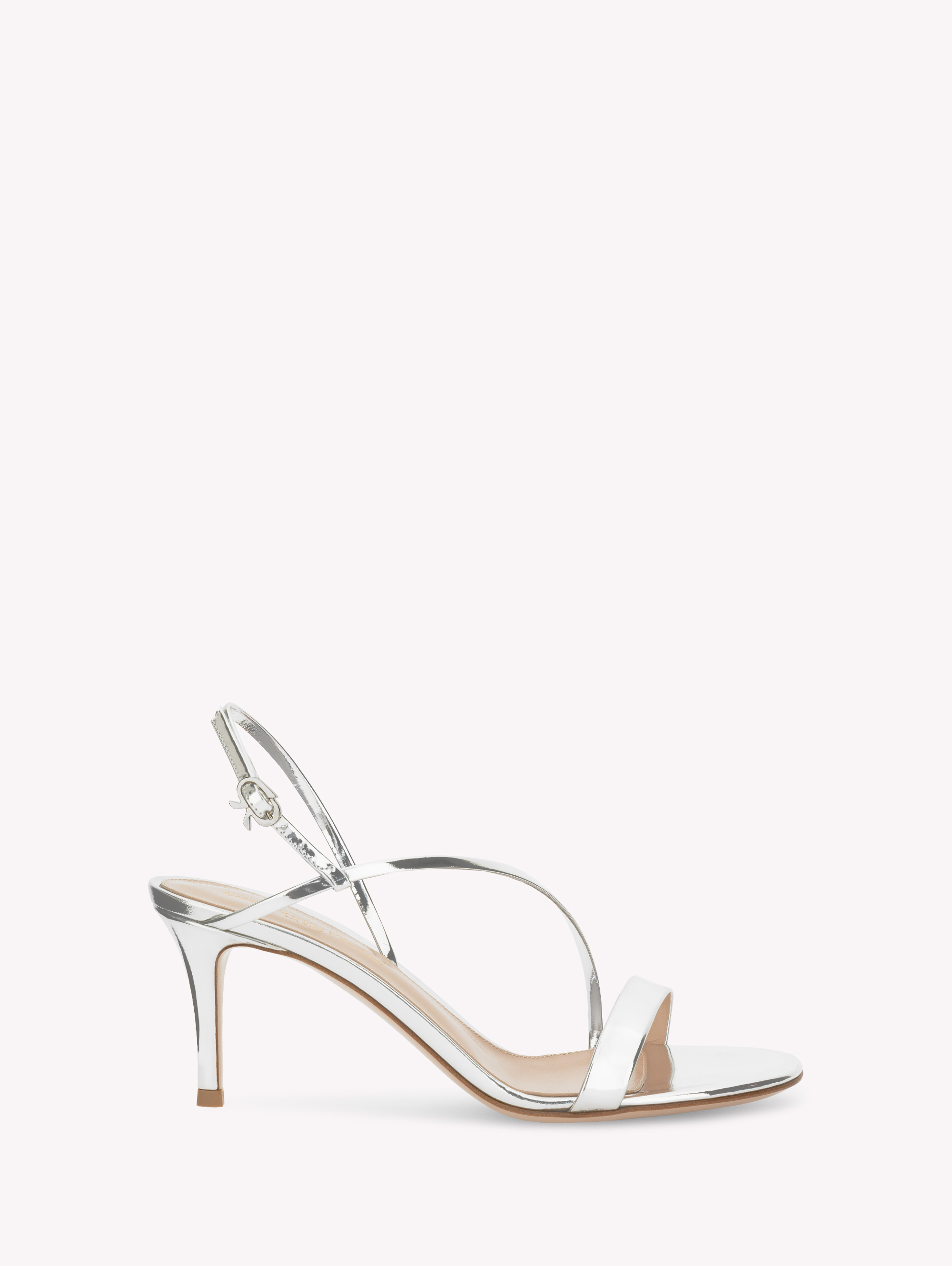 【ほぼ未使用】Gianvito Rossi　24cm 37 リボン　シルバー Sandals and Mules MANHATTAN 70 SILVER | Gianvito Rossi