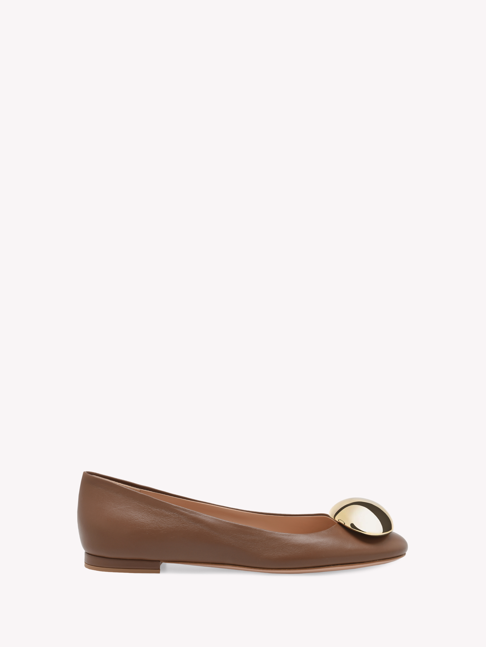 Gianvito Rossi Sphera Leather Ballet Flats In Brown