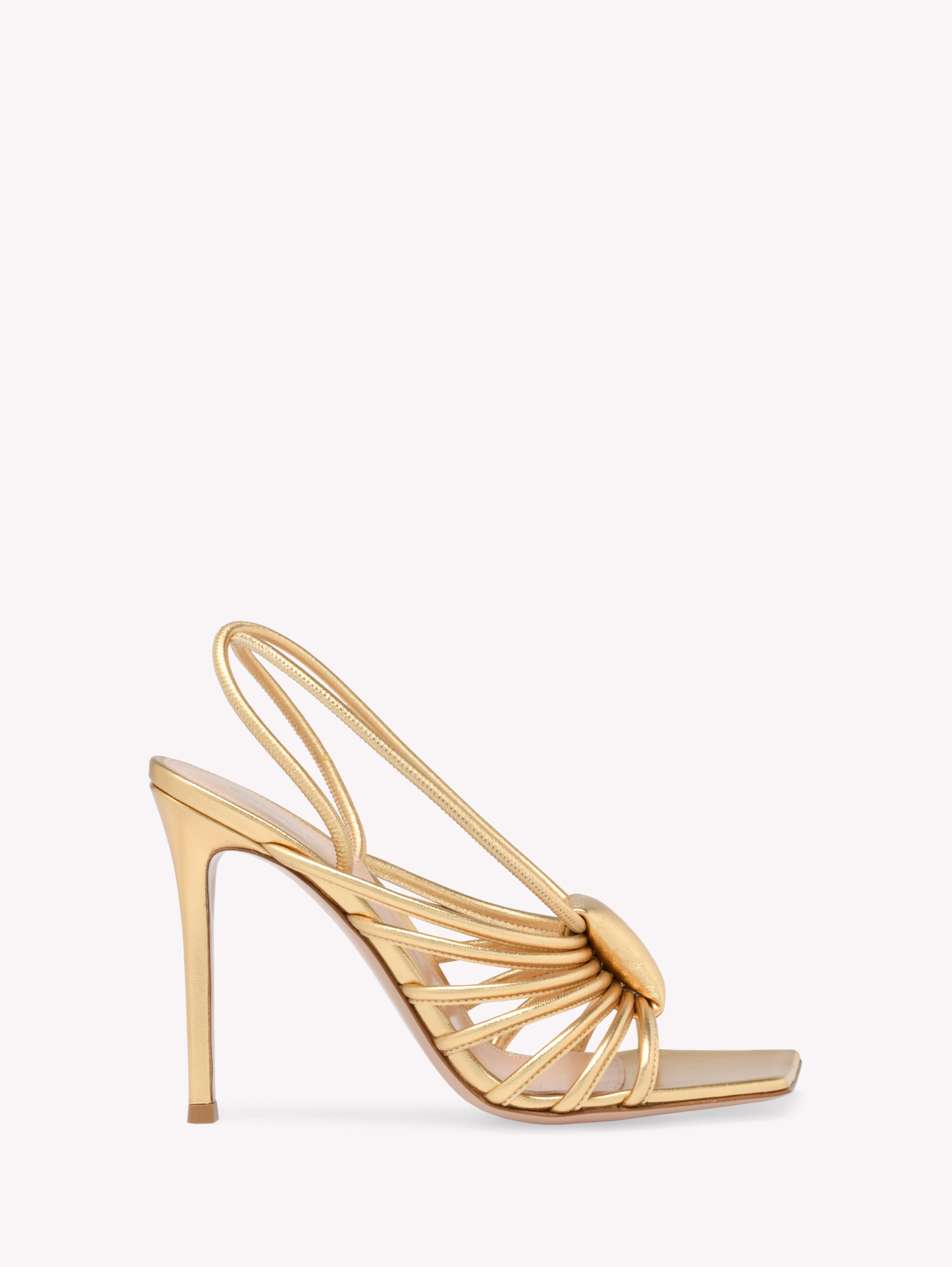 Gianvito Rossi Hellen 105 Metallic Leather Slingback Sandals In Gold