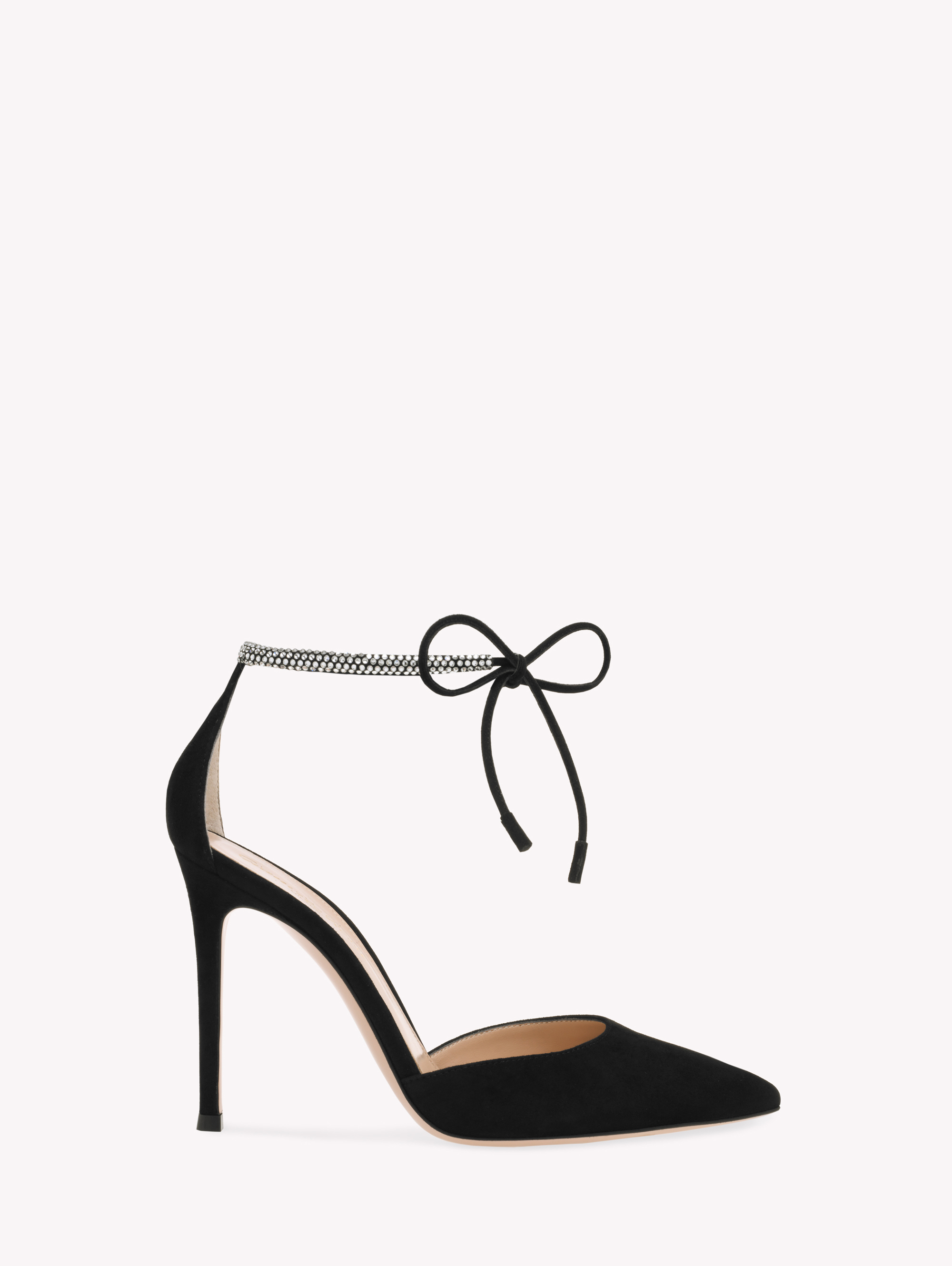 【Gianvito Rossi】MONTECARLO D'ORSAY パンプス Montecarlo D'Orsay 105 suede pumps in black - Gianvito Rossi