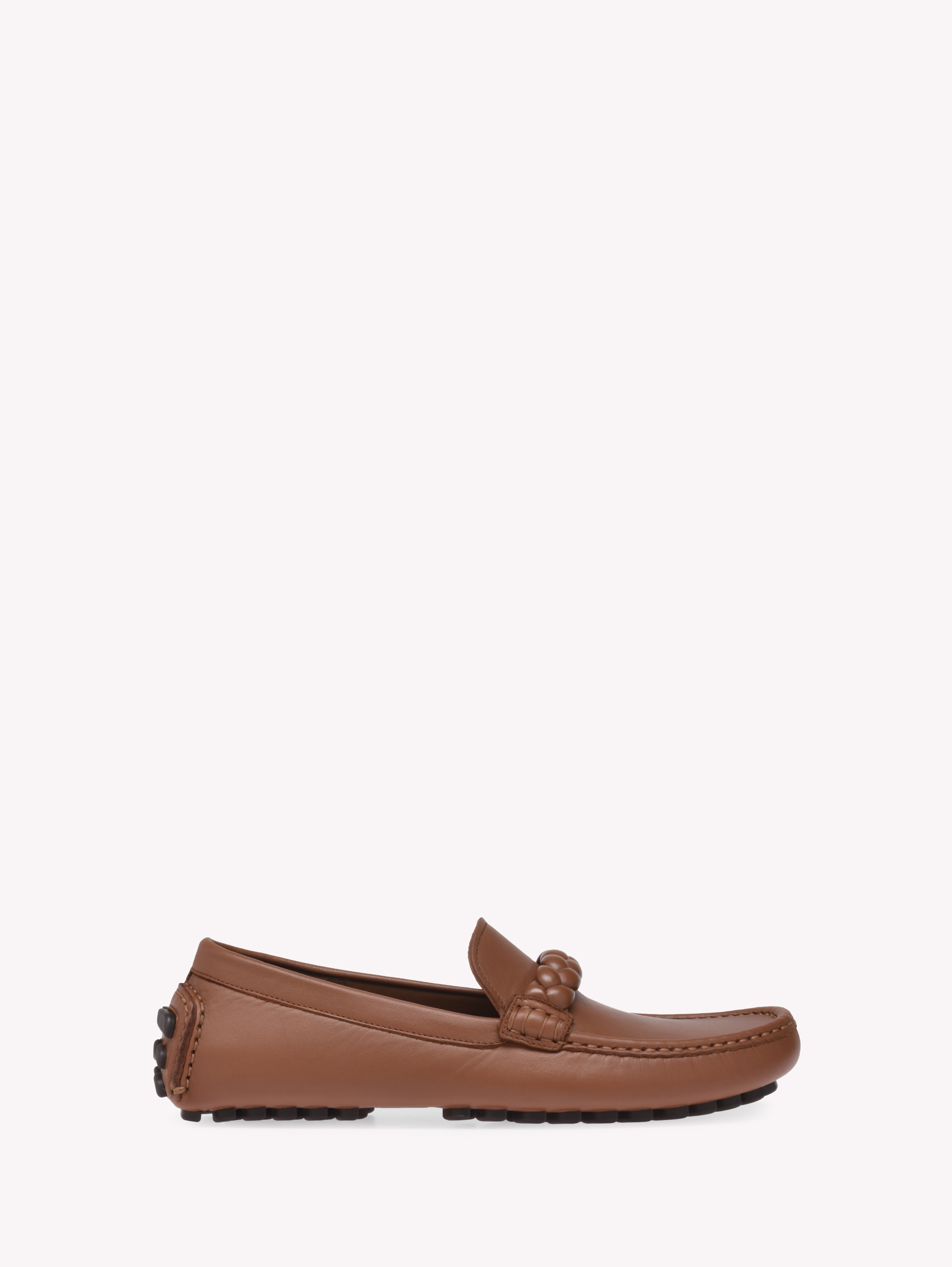 Gianvito Rossi Monza Braid-trimmed Leather Loafers In Brown