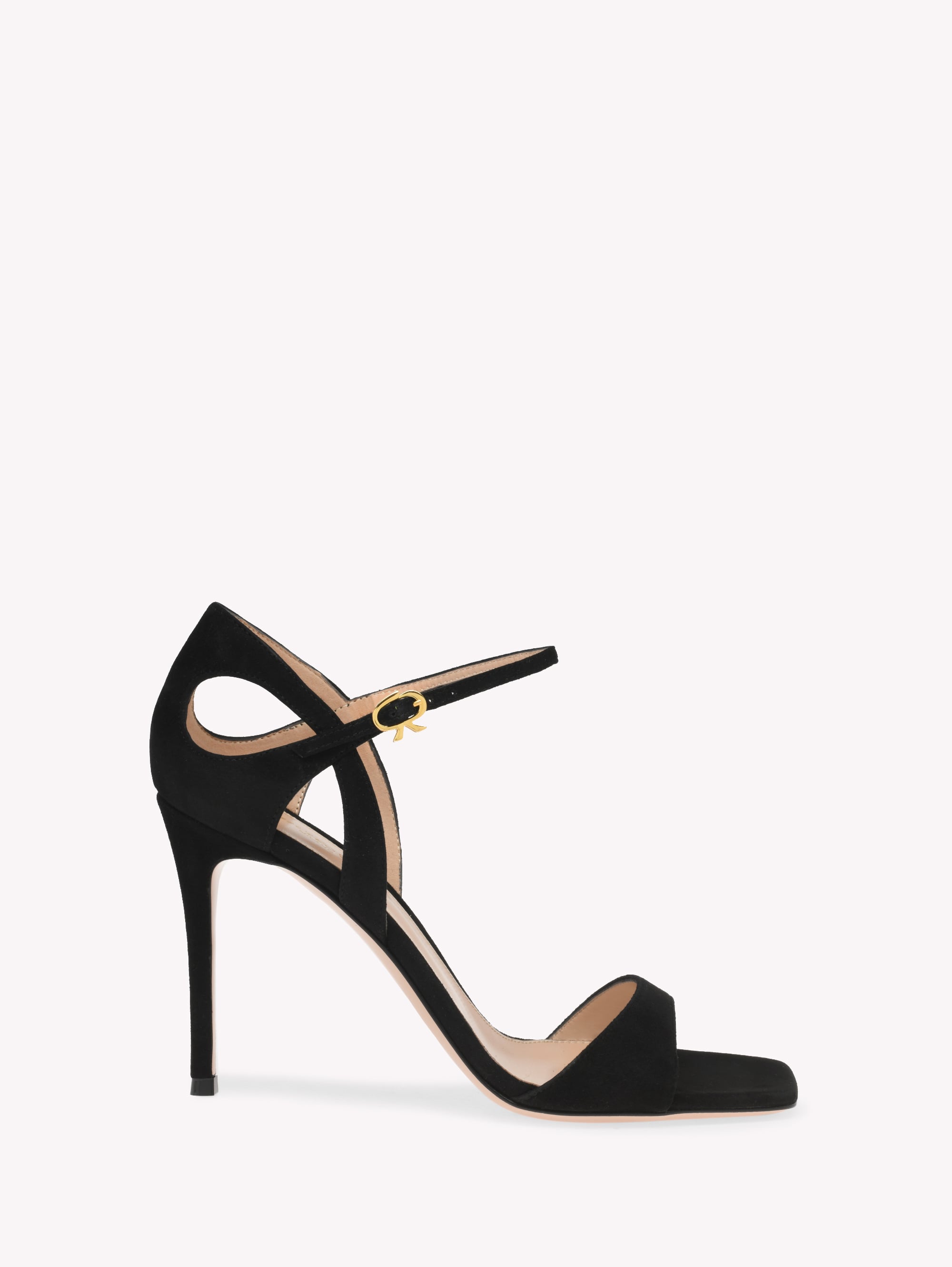 Gianvito Rossi Women's Black - Suede - Charlotte Sandal, Woman, Size: 39.5