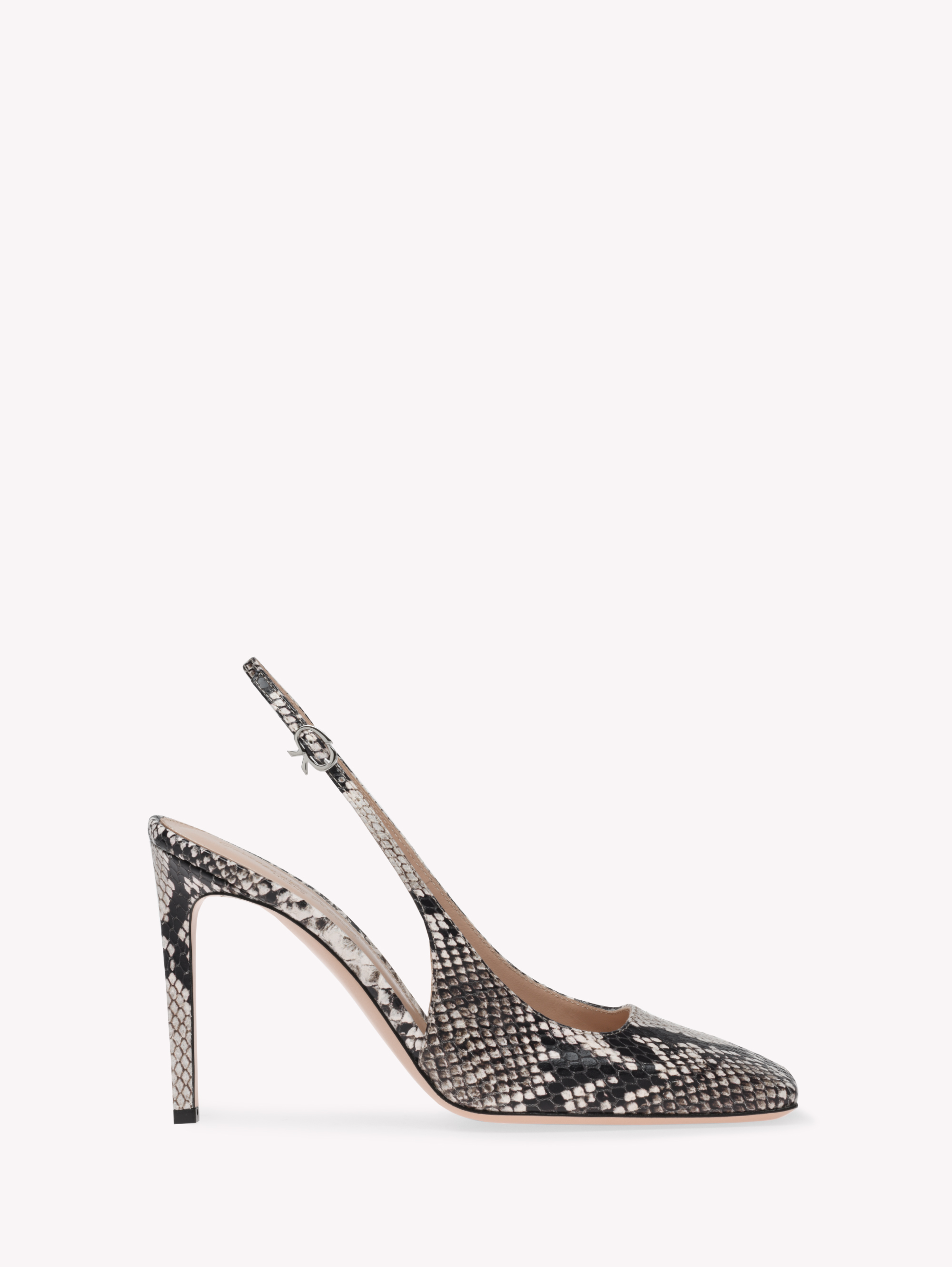 Gianvito Rossi Borneo 100 Snake-effect Leather Slingback Pumps In Grey
