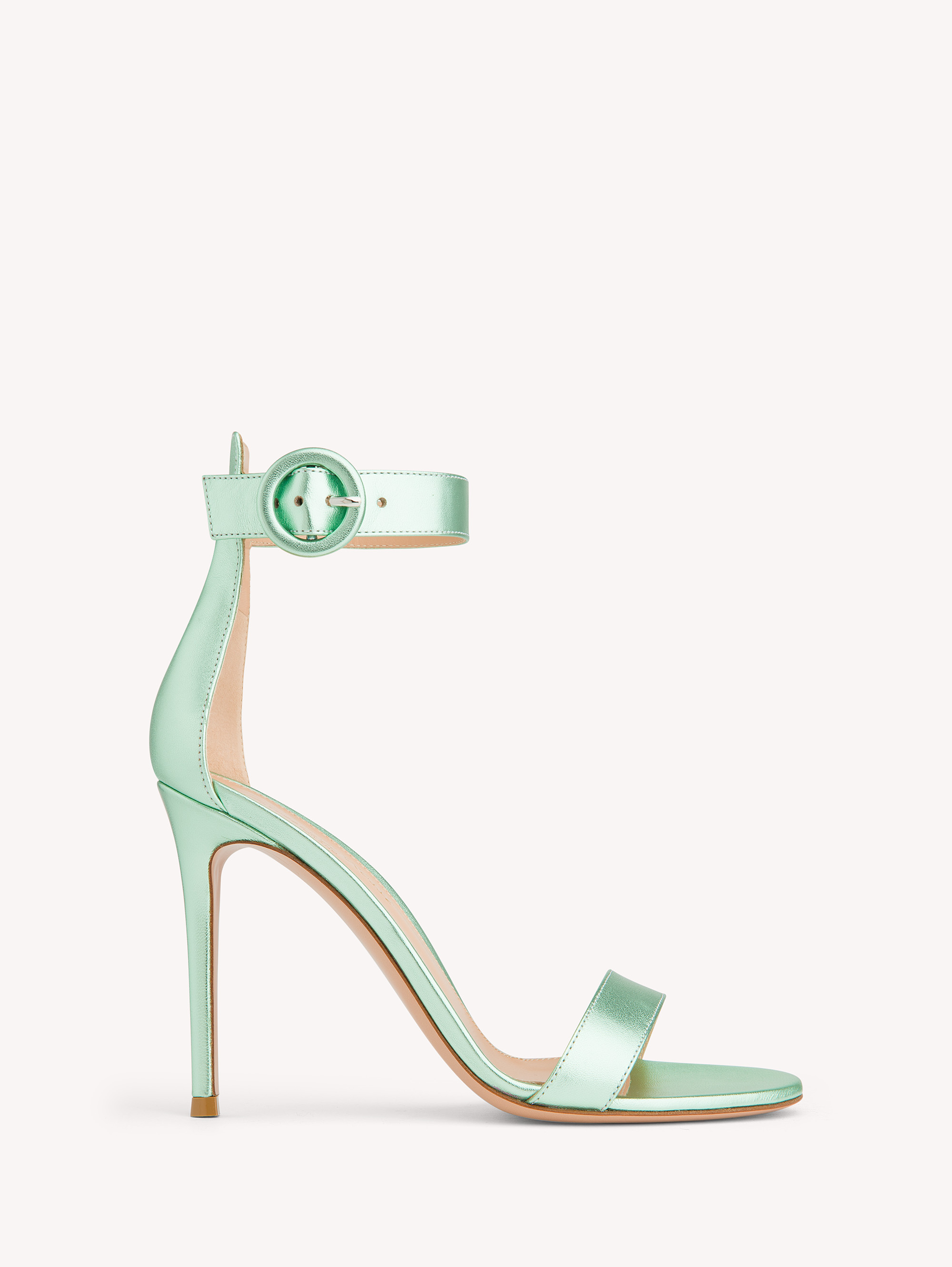 Gianvito Rossi Round-headed High-heeled Sandals In Green