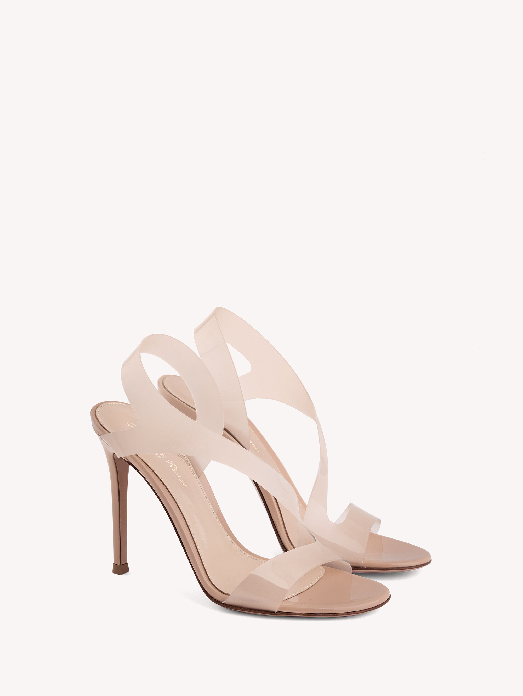 サンダル・ミュール Gianvito Rossi Suede And Transparent Mesh Stiletto Sandal NIB Gianvito Rossi Estelle Suede & Plexi Strap Sandal Heels