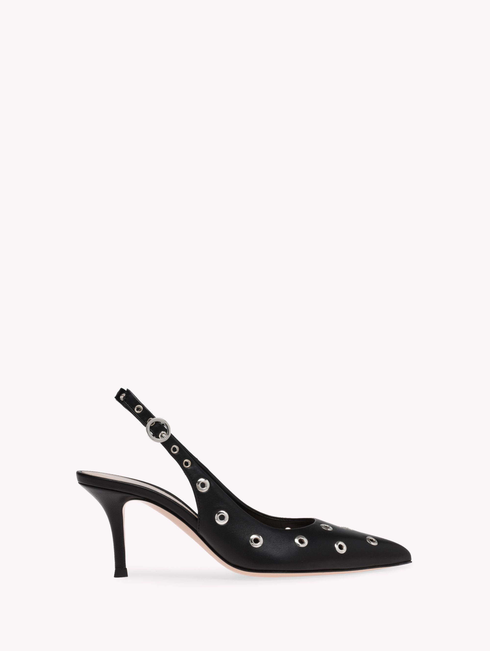 Shop Gianvito Rossi Lydia Sling In Black Leather
